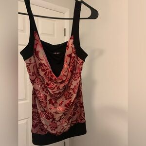 90s Velvet Floral blouse